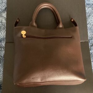 $24 Stone Mountain Leather Tote Bag - Brown 2 handles w/Crossbody Strap